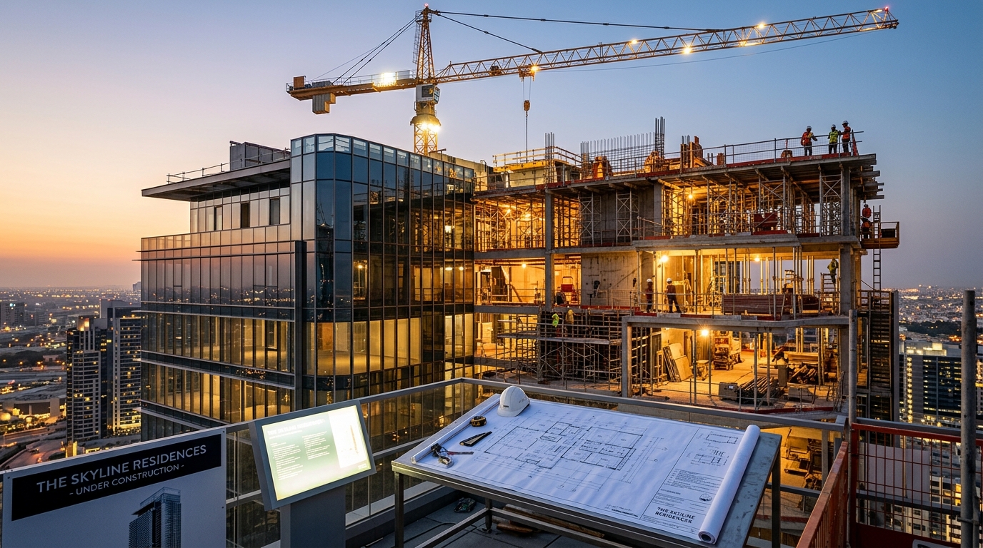 Modern High-Rise Construction Site